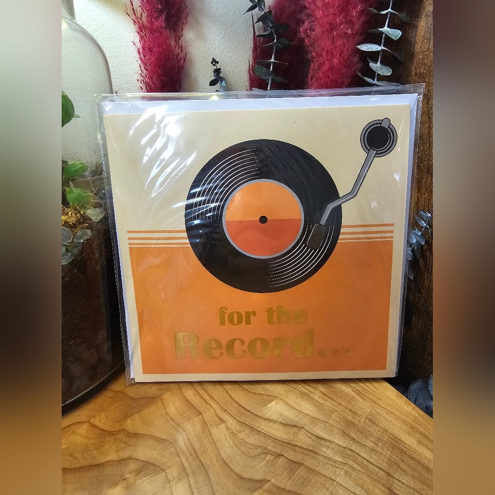 Retro Vinyl Record Greeting Card